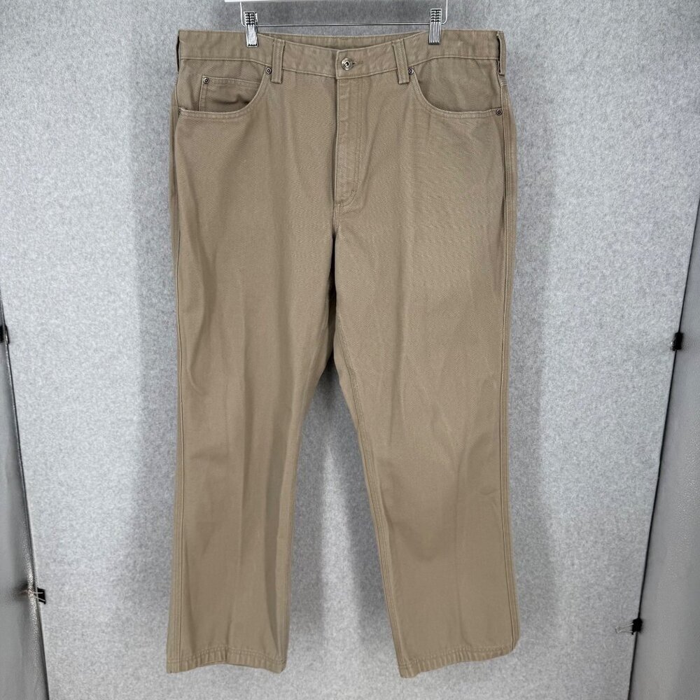 Duluth Heavyweight Fire Hose Relaxed Fit 5-Pocket Pants Size 40x32 Tan Khaki